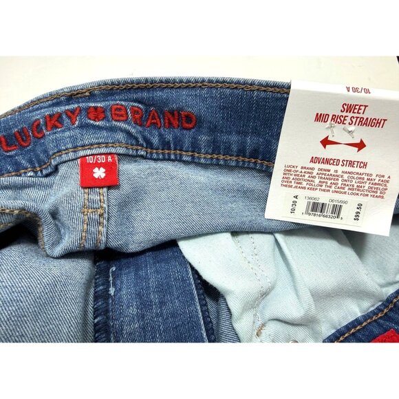 Lucky Brand Womens Mid Rise Sweet Release Hem Straight Jeans Sz 30 New - Picture 4 of 10